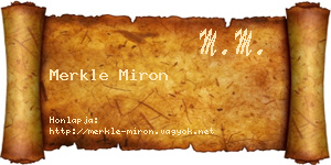 Merkle Miron névjegykártya
